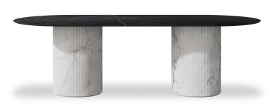 Created by us configuration image showing Dark Marquina top, Michelangelo Bianco base