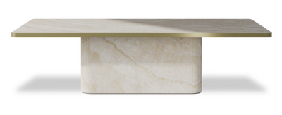Created by us configuration image showing Ivory Gioiello top, Ivory Gioiello base and Brushed Gold metal edge
