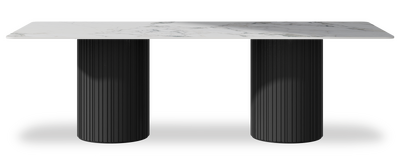 Created by us configuration image showing Arabescato top, Jet Black base