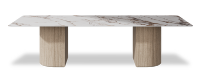 Created by us configuration image showing Calacatta Luxury top, Mulberry base