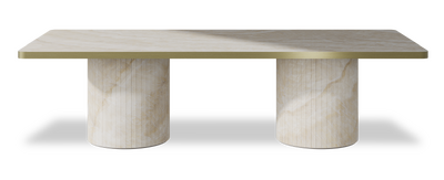 Created by us configuration image showing Ivory Gioiello top, Ivory Gioiello base and Brushed Gold metal edge