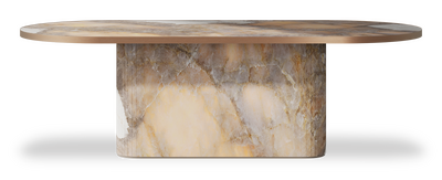 Created by us configuration image showing Golden Ambra top, Golden Ambra base and Brushed Bronze metal edge