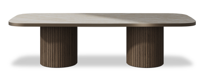 Created by us configuration image showing Ivory Gioiello top, American Walnut base and Decorative Bronze metal edge