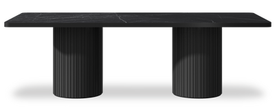Created by us configuration image showing Dark Marquina top, Jet Black base and Satin Black metal edge