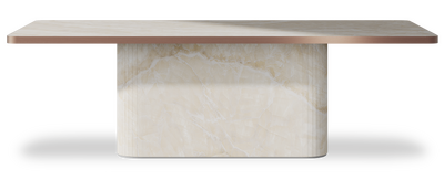Created by us configuration image showing Ivory Gioiello top, Ivory Gioiello base and Brushed Bronze metal edge