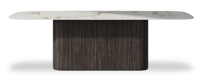 Created by us configuration image showing Calacatta Macchia Vecchia top, Mogano base