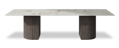 Created by us configuration image showing Calacatta Macchia Vecchia top, Mogano base