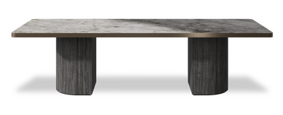 Created by us configuration image showing Laguna Blanca top, Cobolo base and Decorative Bronze metal edge