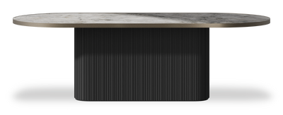 Created by us configuration image showing Laguna Blanca top, Jet Black base and Decorative Bronze metal edge