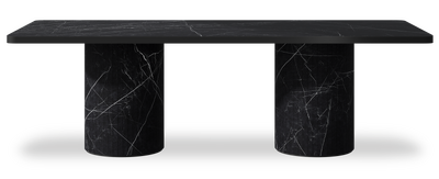 Created by us configuration image showing Dark Marquina top, Dark Marquina base and Satin Black metal edge