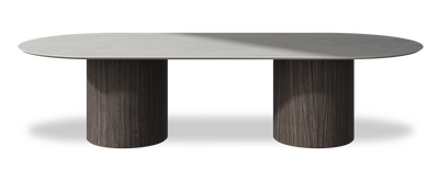 Created by us configuration image showing Mogao White top, Mogano base