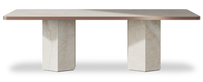Created by us configuration image showing Ivory Gioiello top, Ivory Gioiello base and Brushed Bronze metal edge