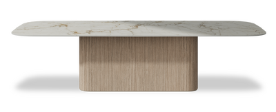 Created by us configuration image showing Calacatta Macchia Vecchia top, Mulberry base