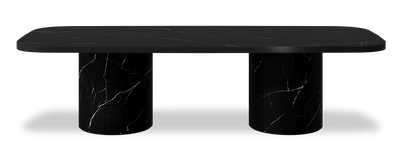 Created by us configuration image showing Dark Marquina top, Dark Marquina base and Satin Black metal edge