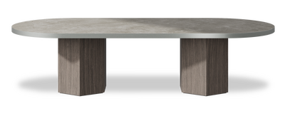 Created by us configuration image showing Fior Di Bosco top, Moro base and Brushed Steel metal edge
