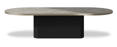 Created by us configuration image showing Fior Di Bosco top, Jet Black base and Brushed Bronze metal edge