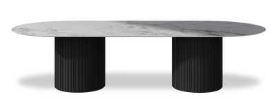 Created by us configuration image showing Arabescato top, Jet Black base