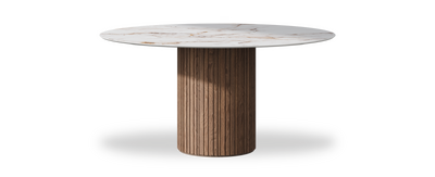 Created by us configuration image showing Calacatta Luxury top, American Walnut base