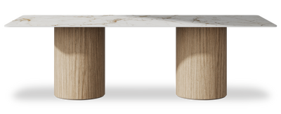 Created by us configuration image showing Calacatta Macchia Vecchia top, Mulberry base