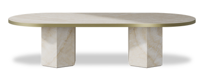 Created by us configuration image showing Ivory Gioiello top, Ivory Gioiello base and Brushed Gold metal edge