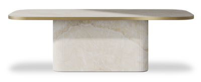 Created by us configuration image showing Ivory Gioiello top, Ivory Gioiello base and Brushed Gold metal edge