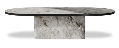 Created by us configuration image showing Laguna Blanca top, Laguna Blanca base and Satin Black metal edge