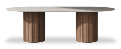 Created by us configuration image showing Ivory Gioiello top, American Walnut base