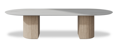 Created by us configuration image showing Calacatta Gold top, Mulberry base