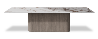 Created by us configuration image showing Calacatta Luxury top, Moro base