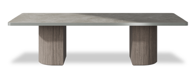 Created by us configuration image showing Fior Di Bosco top, Moro base and Brushed Steel metal edge