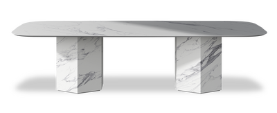 Created by us configuration image showing Statuario top, Statuario base