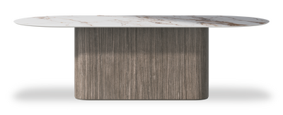 Created by us configuration image showing Calacatta Luxury top, Moro base