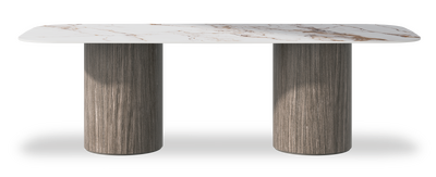 Created by us configuration image showing Calacatta Luxury top, Moro base