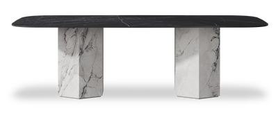 Created by us configuration image showing Dark Marquina top, Michelangelo Bianco base