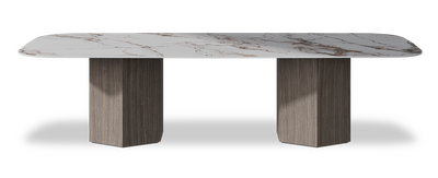 Created by us configuration image showing Calacatta Luxury top, Moro base