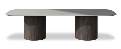Created by us configuration image showing Mogao White top, Mogano base