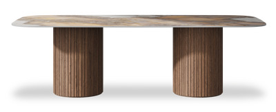 Created by us configuration image showing Golden Ambra top, American Walnut base