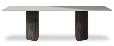 Created by us configuration image showing Mogao White top, Mogano base