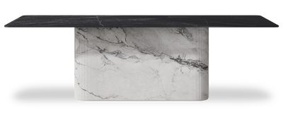 Created by us configuration image showing Dark Marquina top, Michelangelo Bianco base
