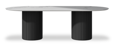 Created by us configuration image showing Arabescato New top, Jet Black base