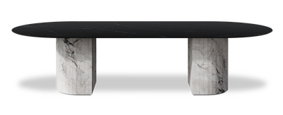 Created by us configuration image showing Dark Marquina top, Michelangelo Bianco base