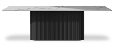 Created by us configuration image showing Arabescato New top, Jet Black base