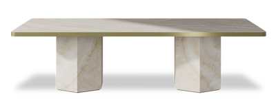Created by us configuration image showing Ivory Gioiello top, Ivory Gioiello base and Brushed Gold metal edge