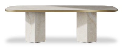 Created by us configuration image showing Ivory Gioiello top, Ivory Gioiello base and Brushed Gold metal edge