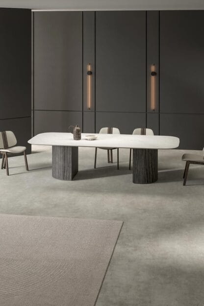 Luna Solid dining table in a luxury interior small