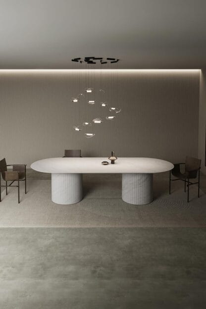 Monarch Solid dining table in a luxury interior small