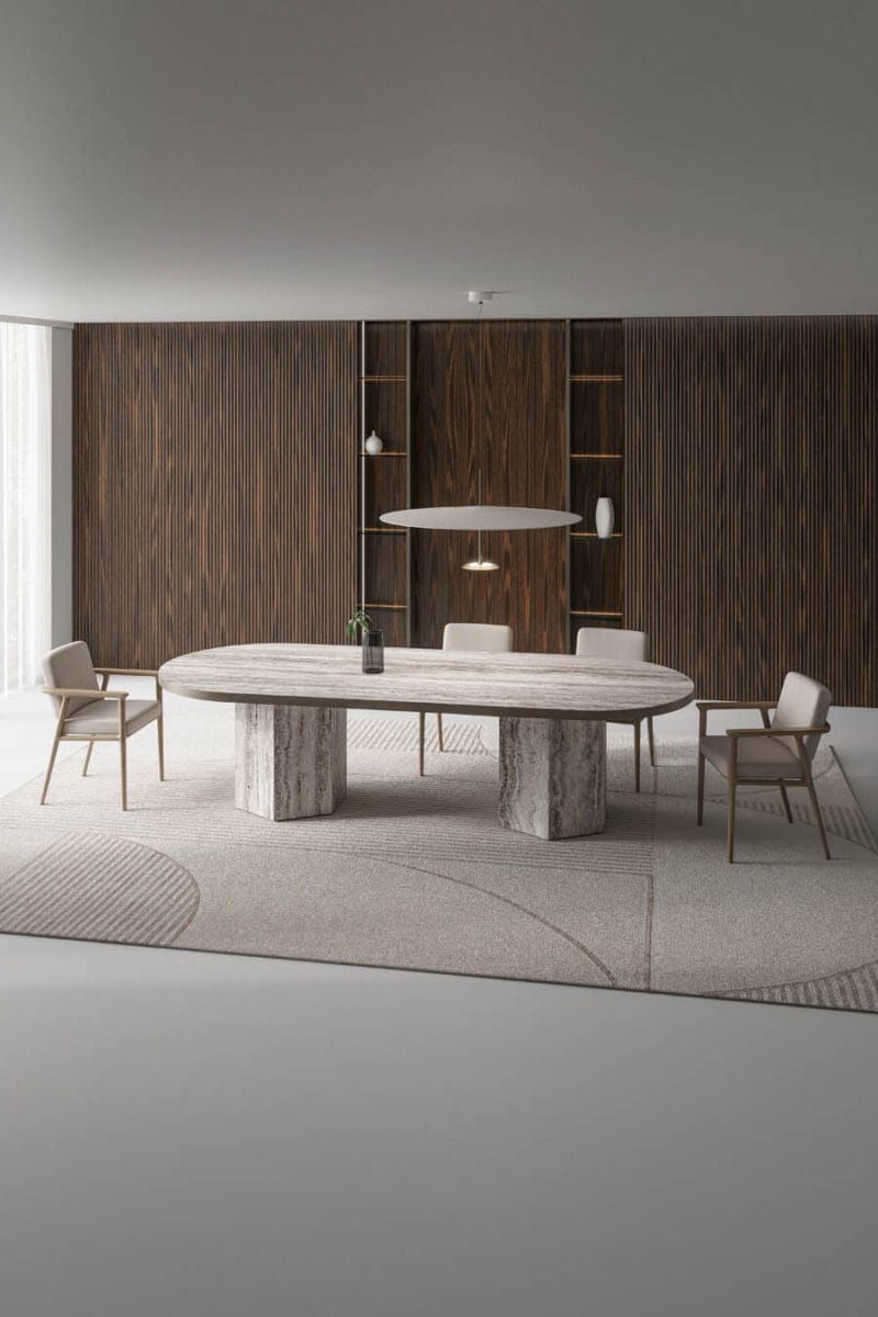 Phantom Edge dining table in a luxury interior large