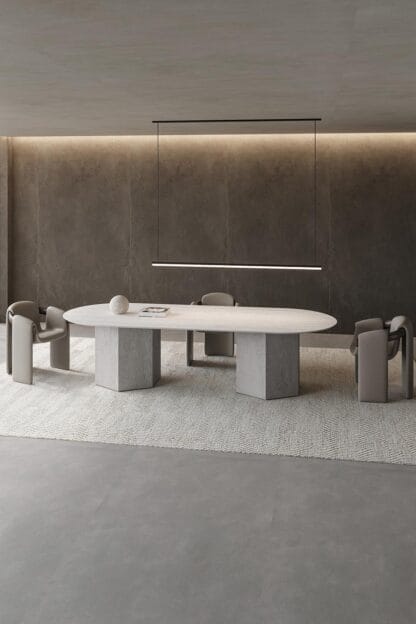 Phantom Solid dining table in a luxury interior small