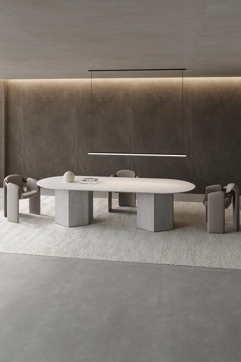 Phantom Solid dining table in a luxury interior large