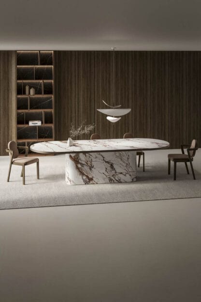 Vanguard Edge dining table in a luxury interior small